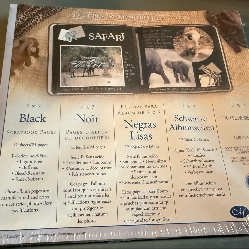 Creative Memories 7 x 7  Black Scrapbook Pages.